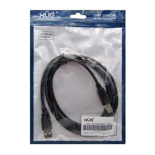 Cable USB 2.0 para impresora 1.5MTS marca XUE®