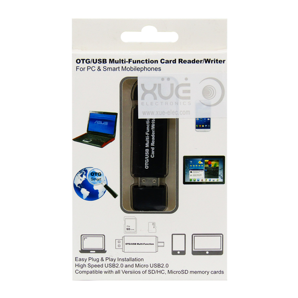 Convertidor Micro USB OTG a USB 2.0 Adapter SD Card Reader