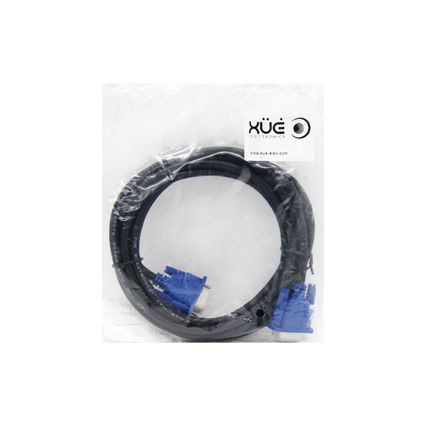 Cable VGA 5M HDB15 Macho a HDB15 Macho 15-Pines (3+4) 30AWG CU OD:6.0mm c/filtros XUE®