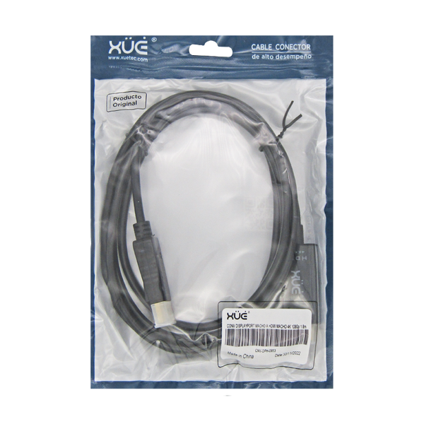 Cable Displayport macho a HDMI macho 4K 30HZ/1080p 60Hz 3840×2160 1.8M XUE®