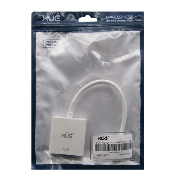 Convertidor Mini-Displayport a VGA Mac Chipset 2168 (Blanco) marca XUE®