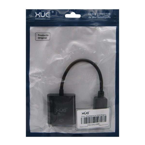 Convertidor Displayport a VGA (Negro) marca XUE®
