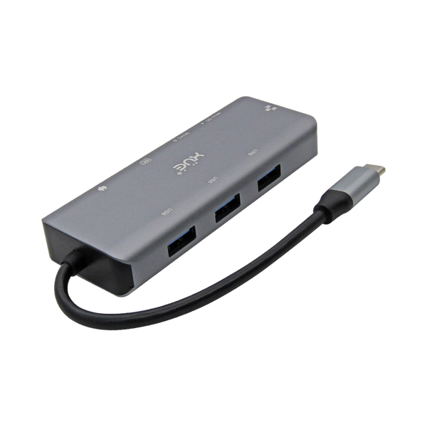 Docking Station XUE® 8-1 USB-C a GIGABIT ETHERNET+ HDMI 4K + PD 100W + 3*USB3.0 + LECTOR SD, XUE® GRIS