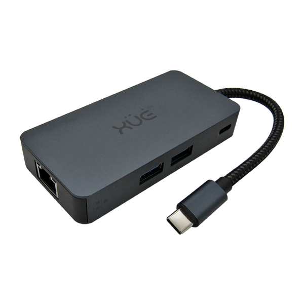 Docking Station XUE® 6-1 Tipo-C 3.1 Gen2 a USB3.2 (10Gbps)*3 + HDMI 4K@60Hz + PD 100W + RJ45 1000Mbps, color gris
