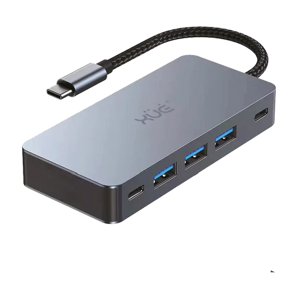 Docking Station 7-1 TIPO-C 3.1 Gen1 a 2 * HDMI 4K + PD 100W + 3*USB3.0 + USB-C (5GBPs), Color Gris, Marca  XUE®