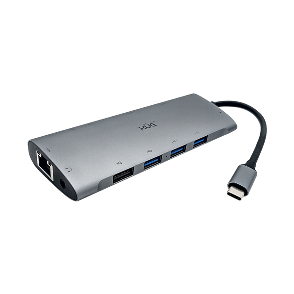 Docking Station XUE® 11 en 1 USB-C 3.0 a Gigabit, VGA, Audio 3.5mm, 4K HDMI, PD, Hub 3*USB 3.0, 1*USB 2.0 + Lector micro SD