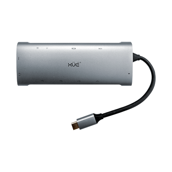 Docking Station XUE® 11 en 1 USB-C 3.0 a Gigabit, VGA, Audio 3.5mm, 4K HDMI, PD, Hub 3*USB 3.0, 1*USB 2.0 + Lector micro SD