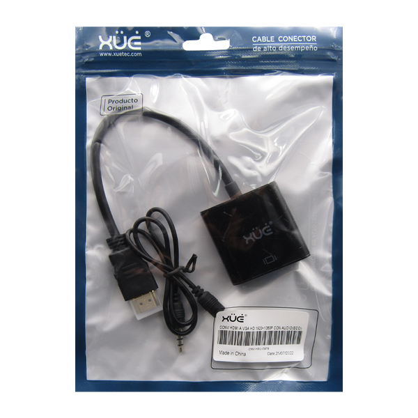 Convertidor HDMI a VGA HD 1920x1080P con Audio marca XUE®