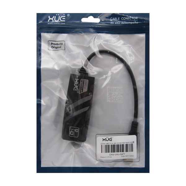 Convertidor USB 3.0 a Gigabit 10/100/1000 RJ45 marca XUE®