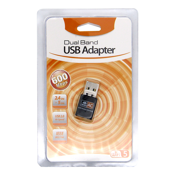 Adaptador USB 2.0 WIFI Dual Band 600Mbps 802.11B/G/N (RTK 8811AU) marca XUE®