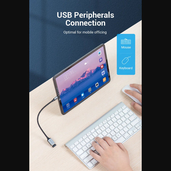 Convertidor OTG USB-C a USB 3.0 Hembra, Negro, marca XUE®