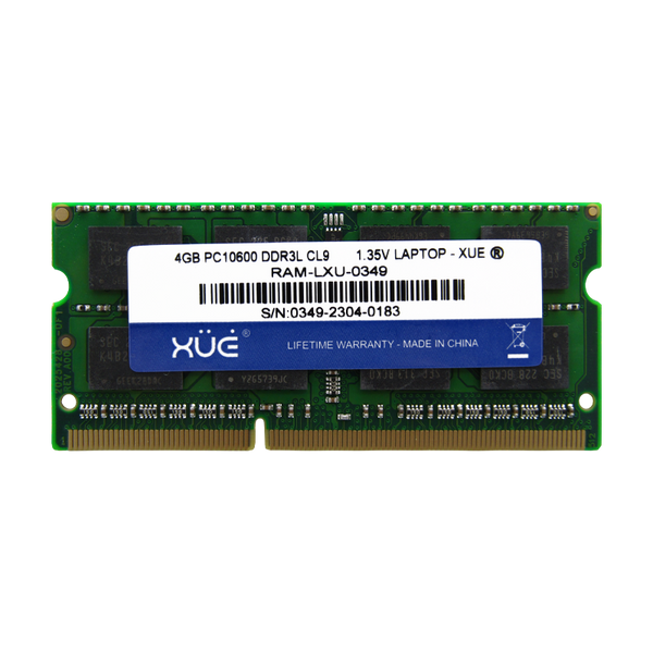 Memoria RAM para portatil DDR3L PC10600 4GB 1333Mhz CL9 1.5/1.35V Laptop, marca XUE® (16 Chip)