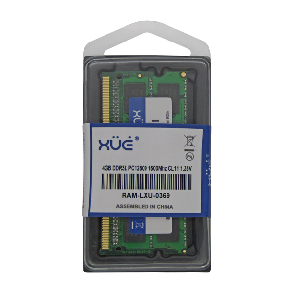 Memoria RAM para Portátil DDR3L PC12800 4GB 1600Mhz CL11 1.5/1.35V Laptop, marca XUE®
