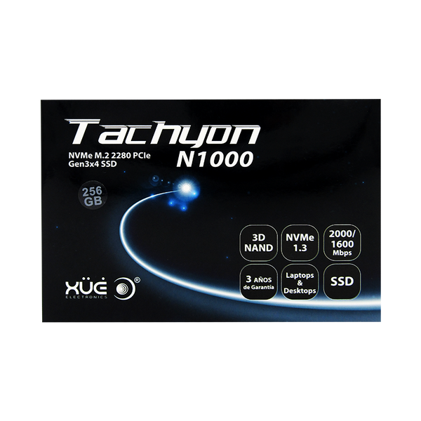 Disco de Estado Sólido SSD PCI-E 3.0 M.2 2280 256GB NVME XUE® Tachyon N1000/256GB 2000MB/S