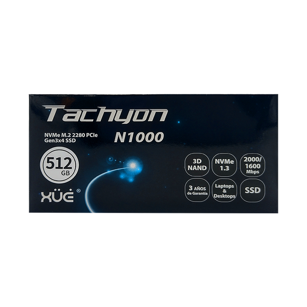 Disco de Estado Sólido SSD PCI-E 3.0 M.2 2280 512GB NVME XUE Tachyon N1000/512GB 2000MB/S