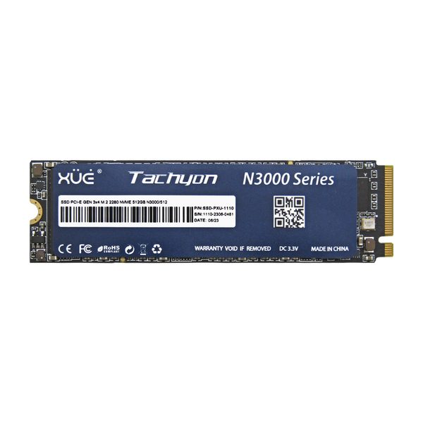 Disco de Estado Sólido SSD PCI-E 3.0 M.2 2280 512GB NVME XUE® TACHYON N3000/512GB 3500/3100MB/S (TRAY PACKING) SIN EMPAQUE