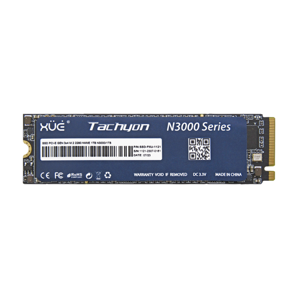 Disco de Estado Sólido SSD PCI-E 3.0 M.2 2280 1TB NVME XUE® TACHYON N3000/1TB 3500/3100MB/S (TRAY PACKING)