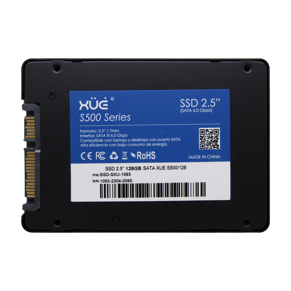 Disco de Estado Sólido SSD 2.5 128GB SATA XUE® BLINK S500/128 500MB/S (TRAY PACKING)