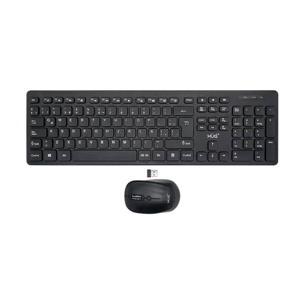 COMBO TECLADO INALAMBRICO DESKTOP LATAM + MOUSE 1600DPI XUE® PRO W1300