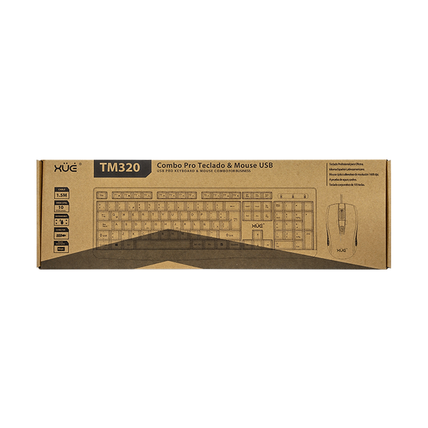 COMBO TECLADO USB 2.0 DESKTOP LA + MOUSE XUE® TM320