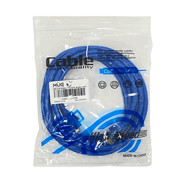 Cable Patchcord UTP CAT6E 2m 26AWG CCA PVC Azul XUE®