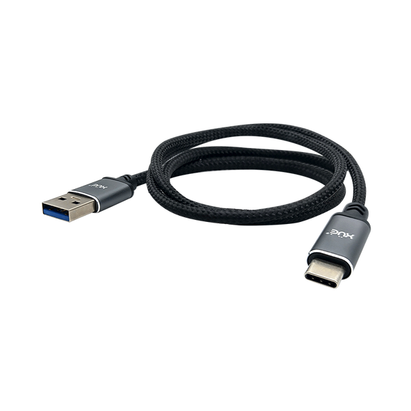 Convertidor USB-A 3.0 a USB-C 5V-3A 1m color Negro recubierto en nylon (solo carga, sin datos) XUE®